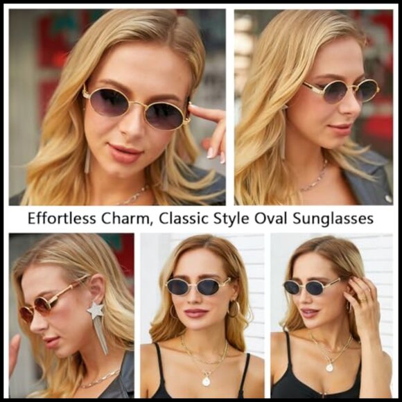 Retro Oval Sunglasses Vintage Wood Grain Lightweight UV400 Unisex Classic